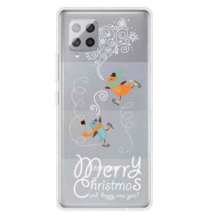 For Samsung Galaxy A42 5G Trendy Cute Christmas Patterned Case Clear TPU Cover Phone Cases(Skiing Bird)