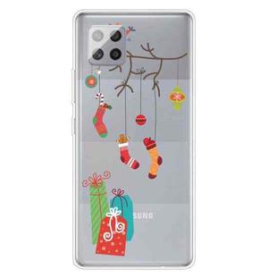 For Samsung Galaxy A42 5G Trendy Cute Christmas Patterned Case Clear TPU Cover Phone Cases(Black Tree Gift)