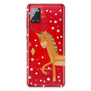 For Samsung Galaxy A51 Trendy Cute Christmas Patterned Case Clear TPU Cover Phone Cases(Stag Deer)