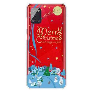 For Samsung Galaxy A51 5G Trendy Cute Christmas Patterned Case Clear TPU Cover Phone Cases(Ice and Snow World)