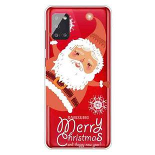 For Samsung Galaxy A51 5G Trendy Cute Christmas Patterned Case Clear TPU Cover Phone Cases(Santa Claus)