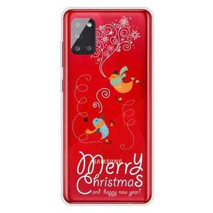 For Samsung Galaxy A51 5G Trendy Cute Christmas Patterned Case Clear TPU Cover Phone Cases(Skiing Bird)