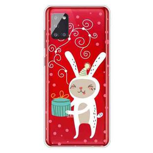 For Samsung Galaxy A71 Trendy Cute Christmas Patterned Case Clear TPU Cover Phone Cases(Gift Rabbit)