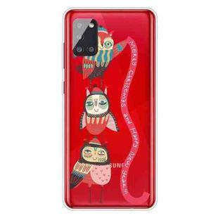 For Samsung Galaxy A71 Trendy Cute Christmas Patterned Case Clear TPU Cover Phone Cases(Red Belt Bird)