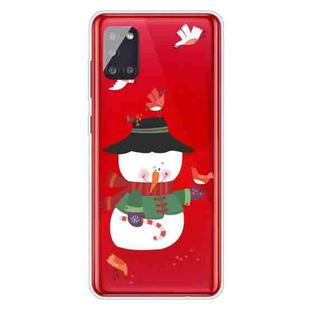 For Samsung Galaxy A71 5G Trendy Cute Christmas Patterned Case Clear TPU Cover Phone Cases(Birdie Snowman)