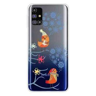 For Samsung Galaxy M31s Trendy Cute Christmas Patterned Case Clear TPU Cover Phone Cases(Two Snowflakes)