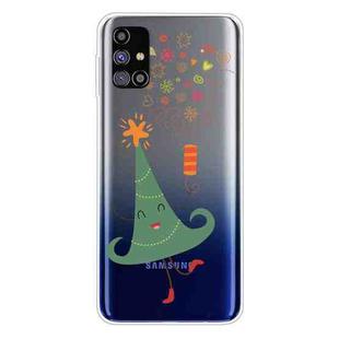 For Samsung Galaxy M51 Trendy Cute Christmas Patterned Case Clear TPU Cover Phone Cases(Merry Christmas Tree)