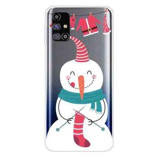 For Samsung Galaxy M51 Trendy Cute Christmas Patterned Case Clear TPU Cover Phone Cases(Socks Snowman)