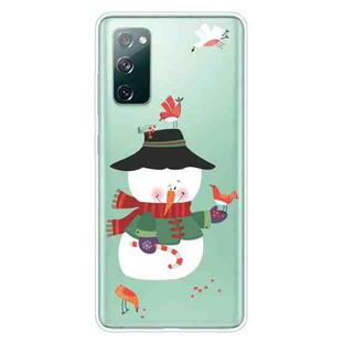 For Samsung Galaxy S20 FE Trendy Cute Christmas Patterned Case Clear TPU Cover Phone Cases(Birdie Snowman)