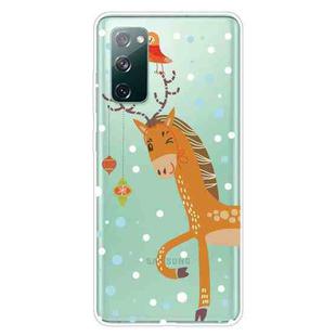 For Samsung Galaxy S20 FE Trendy Cute Christmas Patterned Case Clear TPU Cover Phone Cases(Stag Deer)