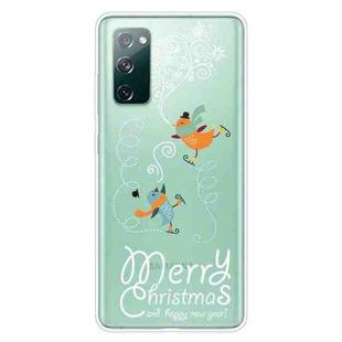 For Samsung Galaxy S20 FE Trendy Cute Christmas Patterned Case Clear TPU Cover Phone Cases(Skiing Bird)