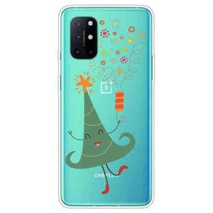 For OnePlus 8T Trendy Cute Christmas Patterned Case Clear TPU Cover Phone Cases(Merry Christmas Tree)