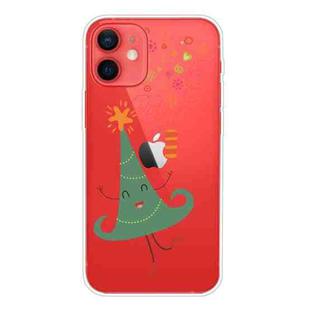 For iPhone 12 mini Trendy Cute Christmas Patterned Case Clear TPU Cover Phone Cases (Merry Christmas Tree)