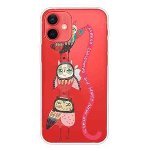 For iPhone 12 mini Trendy Cute Christmas Patterned Case Clear TPU Cover Phone Cases (Red Belt Bird)