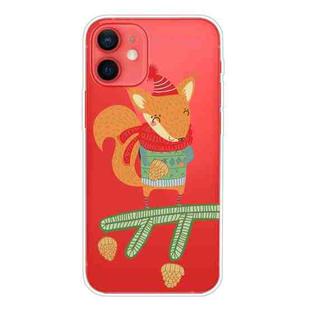 For iPhone 12 mini Trendy Cute Christmas Patterned Case Clear TPU Cover Phone Cases (Fox)