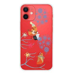 For iPhone 12 mini Trendy Cute Christmas Patterned Case Clear TPU Cover Phone Cases (Two Snowflakes)