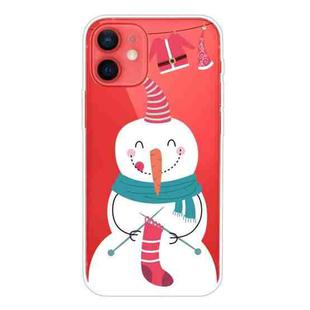 For iPhone 12 mini Trendy Cute Christmas Patterned Case Clear TPU Cover Phone Cases (Socks Snowman)