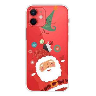 For iPhone 12 mini Trendy Cute Christmas Patterned Case Clear TPU Cover Phone Cases (Ball Santa Claus)