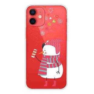 For iPhone 12 mini Trendy Cute Christmas Patterned Case Clear TPU Cover Phone Cases (Fireworks and Snowmen)