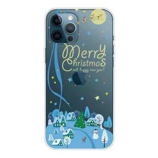 For iPhone 12 / 12 Pro Trendy Cute Christmas Patterned Case Clear TPU Cover Phone Cases(Ice and Snow World)