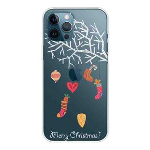 For iPhone 12 Pro Max Trendy Cute Christmas Patterned Case Clear TPU Cover Phone Cases(White Tree Gift)