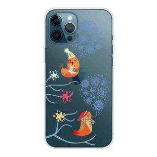 For iPhone 12 Pro Max Trendy Cute Christmas Patterned Case Clear TPU Cover Phone Cases(Two Snowflakes)