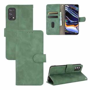For OPPO Realme 7 Pro Solid Color Skin Feel Magnetic Buckle Horizontal Flip Calf Texture PU Leather Case with Holder & Card Slots & Wallet(Green)