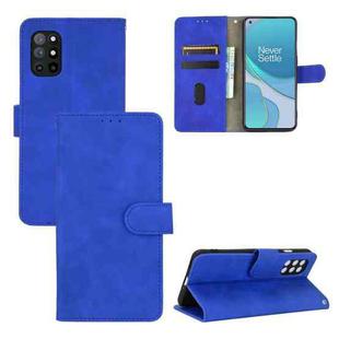 For OnePlus 8T Solid Color Skin Feel Magnetic Buckle Horizontal Flip Calf Texture PU Leather Case with Holder & Card Slots & Wallet(Blue)
