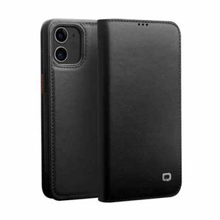 For iPhone 12 mini QIALINO Business Horizontal Flip Leather Case with Holder & Card Slots & Wallet (Black)