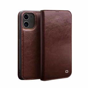 For iPhone 12 mini QIALINO Horizontal Flip Leather Case with Holder & Card Slots & Wallet (Brown)