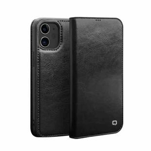 For iPhone 12 / 12 Pro QIALINO Horizontal Flip Leather Case with Holder & Card Slots & Wallet(Black)