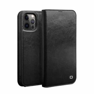 QIALINO Horizontal Flip Leather Case with Holder & Card Slots & Wallet For iPhone 12 Pro Max(Black)