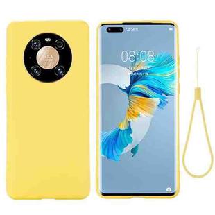 For Huawei Mate 40 Pro Pure Color Liquid Silicone Shockproof Full Coverage Case(Yellow)