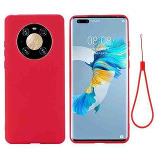 For Huawei Mate 40 Pro Pure Color Liquid Silicone Shockproof Full Coverage Case(Red)