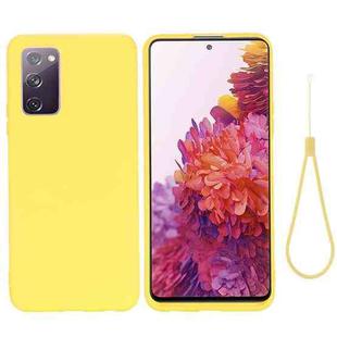 For Samsung Galaxy S20 FE / S20 Lite Pure Color Liquid Silicone Shockproof Full Coverage Case(Yellow)
