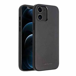 For iPhone 12 / 12 Pro QIALINO Shockproof Cowhide Leather Protective Case(Black)