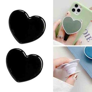 2 PCS Solid Color Love Airbag Phone Stand Ring Holder(Black)