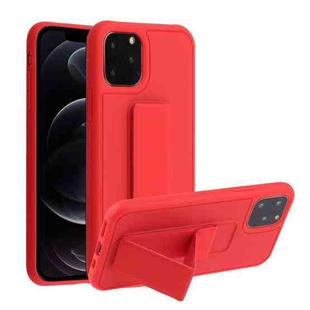 For iPhone 12 / 12 Pro Shockproof PC + TPU Protective Case with Wristband & Holder(Red)