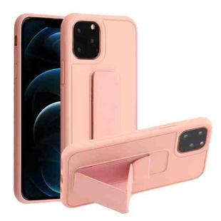 For iPhone 12 Pro Max Shockproof PC + TPU Protective Case with Wristband & Holder(Pink)