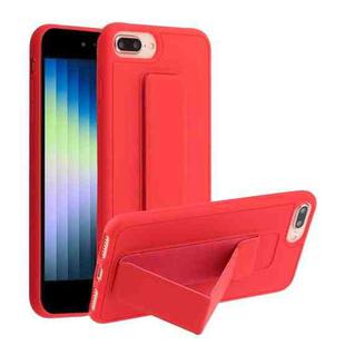 For iPhone SE 2022 / SE 2020 / 8 / 7 Shockproof PC + TPU Protective Case with Wristband & Holder(Red)