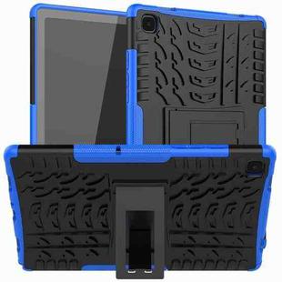 For Samsung Galaxy Tab A7 (2020) T500/T505 Tire Texture TPU+PC Shockproof Case with Holder(Blue)