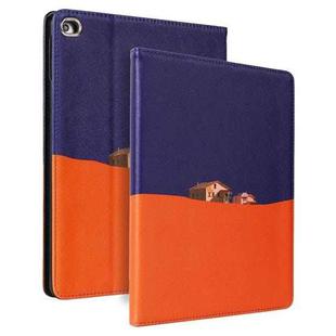 Contrast Color PU Leather Horizontal Flip Leather Case with Holder & Sleep / Wake-up Function For iPad mini (2019) & 4(Purple Orange)