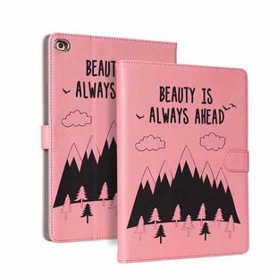 Color Painting PU Leather Horizontal Flip Leather Case with Holder & Sleep / Wake-up Function For iPad 10.2 2021 / 2020 / 2019(Pink)