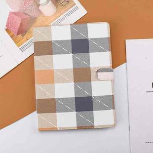 Plaid Pattern Horizontal Flip Leather Case with Holder & Sleep / Wake-up Function For iPad 9.7 (2018) & (2017)(Brown)