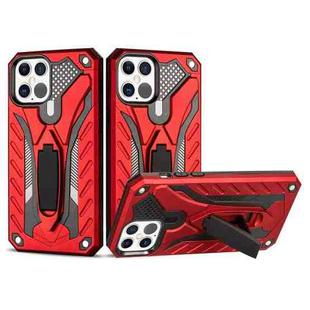 For iPhone 12 / 12 Pro Shockproof TPU + PC Protective Case with Holder(Red)