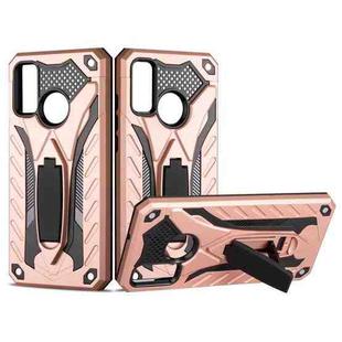 For Huawei P Smart 2020 Shockproof TPU + PC Protective Case with Holder(Rose Gold)