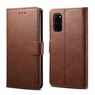 For Galaxy S20 FE GUSSIM Business Style Horizontal Flip Leather Case with Holder & Card Slots & Wallet(Brown)