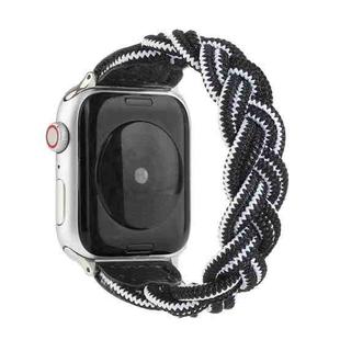 Elastic Woven Watch Band For Apple Watch Series 8&7 41mm / SE 2&6&SE&5&4 40mm / 3&2&1 38mm, Length:120mm(Black White)
