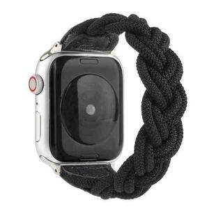 Elastic Woven Watch Band For Apple Watch Series 7 41mm / 6 & SE & 5 & 4 40mm / 3 & 2 & 1 38mm, Length:130mm(Black)
