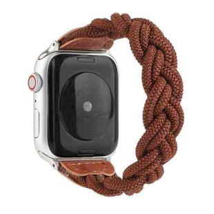 Elastic Woven Watch Band For Apple Watch Series 7 41mm / 6 & SE & 5 & 4 40mm / 3 & 2 & 1 38mm, Length:130mm(Coffee)